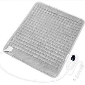 24x20 Inch Electric Heating Pad with Moist/Dry Heat & Auto Shut Off - Light Gray